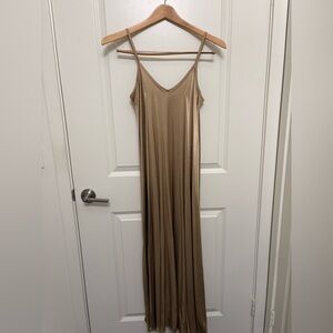 Milio Milano Gold Silky Slip Maxi Dress